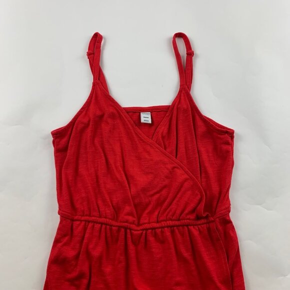 Old Navy Apple of My Eye Red Jersey Slub Knit Wrap Front Mini Dress M - Picture 2 of 7